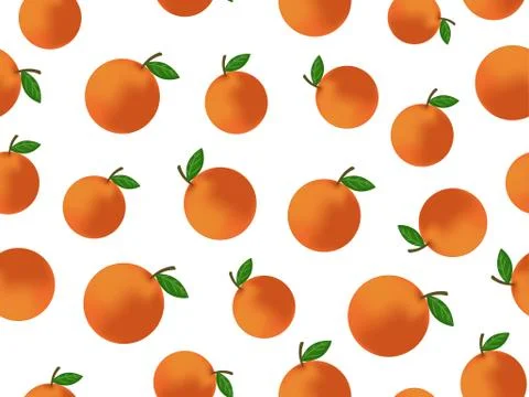Seamless pattern vector orange fruit on white background Stock Illustration