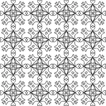 Seamless pattern. Vector outline illustration Stock Illustration