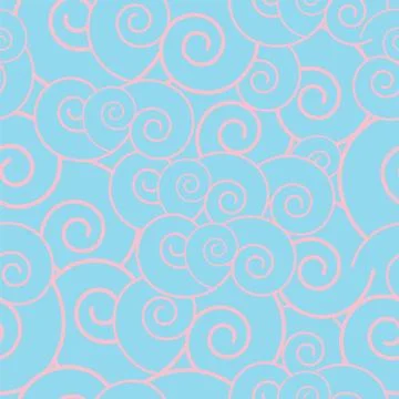 Seamless pattern vector - pink circles - blue background Illustrazione stock
