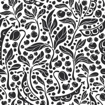 Seamless pattern. Vector pod, bean, soy, lentils Illustrazione stock
