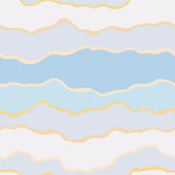 Seamless pattern with vector texture with colored lines. Wavy lines blue pastel Stock Illustration