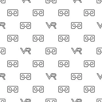 Seamless Pattern With Vector VR Logos Stock Illustration