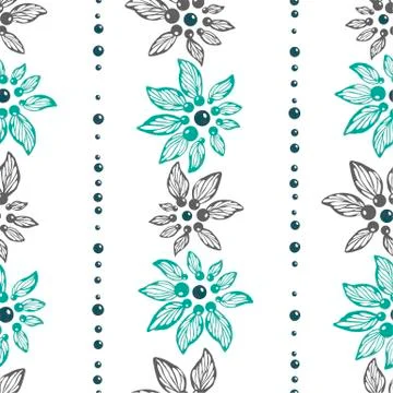 Seamless pattern vector for wallpaper and fabric textile with abstract herbal Stock Illustration