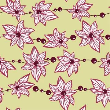 Seamless pattern vector for wallpaper and fabric textile with abstract herbal Stock Illustration