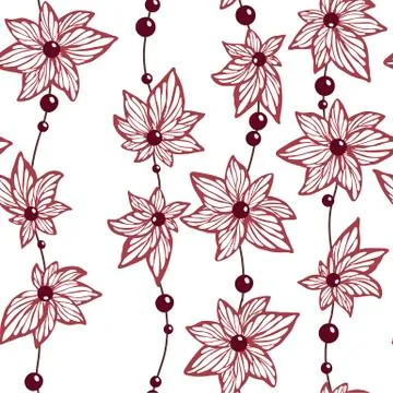 Seamless pattern vector for wallpaper and fabric textile with abstract herbal Stock Illustration