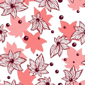 Seamless pattern vector for wallpaper and fabric textile with abstract herbal Stock Illustration
