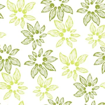 Seamless pattern vector for wallpaper and fabric textile with abstract herbal Stock Illustration