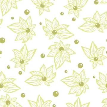 Seamless pattern vector for wallpaper and fabric textile with abstract herbal Stock Illustration
