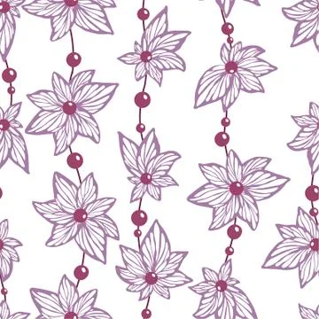 Seamless pattern vector for wallpaper and fabric textile with abstract herbal Stock Illustration