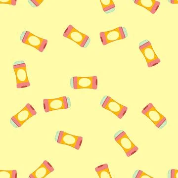 Seamless pattern vegan deodorant eco friendly cartoon vector Stock Illustration