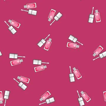 Seamless pattern vegan lip gloss cartoon vector 스톡 일러스트