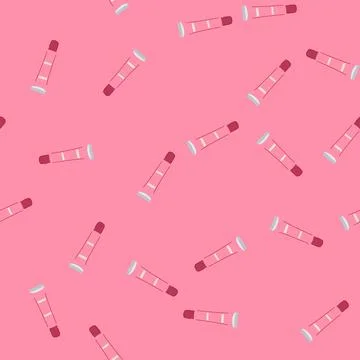 Seamless pattern vegan lip gloss cartoon vector 스톡 일러스트