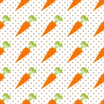 Seamless pattern vegetable carrot market. Design farm natural vitamin Stock Illustration