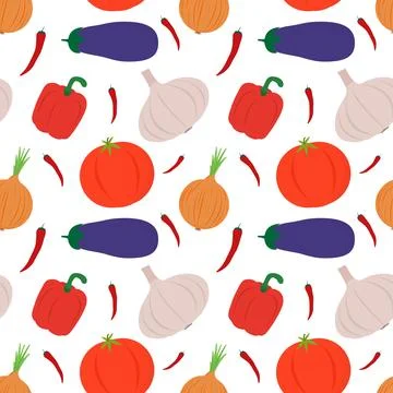 Seamless pattern with vegetable. Vector illustration. Stock Illustration