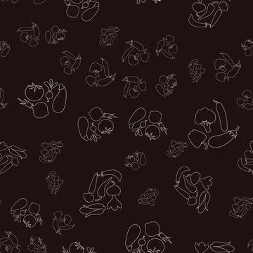 Seamless pattern of vegetables. farm product print Stock Illustration
