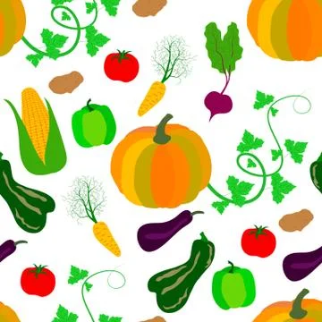 Seamless pattern of vegetables Stock Illustration