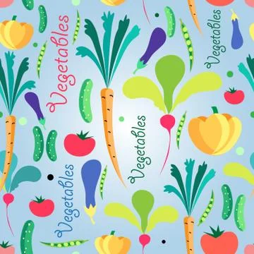 Seamless pattern vegetables 스톡 일러스트
