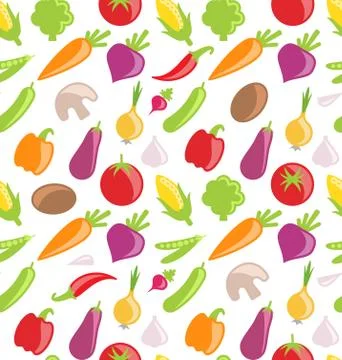 Seamless Pattern of Vegetables Stock Illustration
