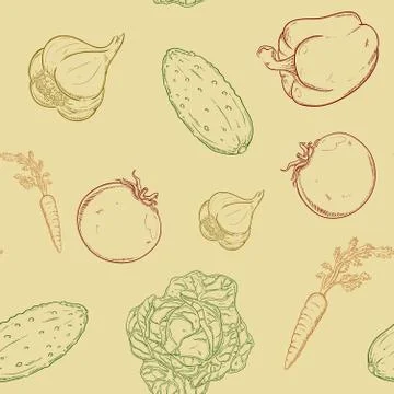 Seamless pattern with vegetables Stock Illustration
