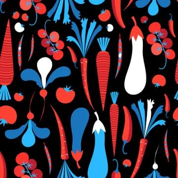 Seamless pattern from vegetables Stock Illustration