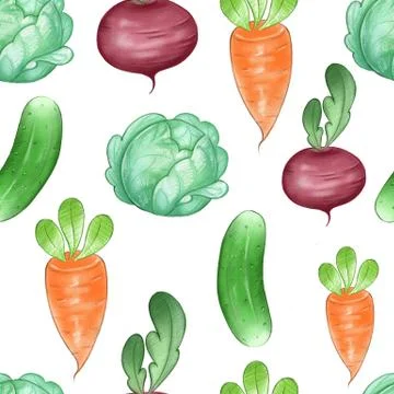 Seamless pattern with vegetables Stock Illustration