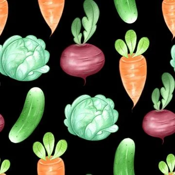 Seamless pattern with vegetables Stock-Illustration
