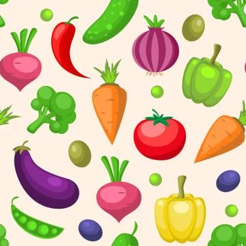 Seamless pattern with vegetables Stock Illustration