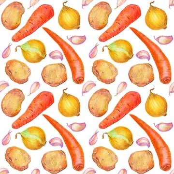 Seamless pattern with vegetables. Stock Illustration