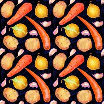 Seamless pattern with vegetables. Stock Illustration