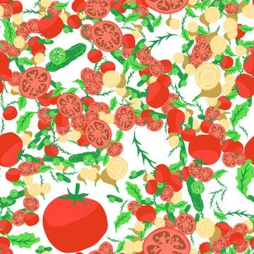 Seamless pattern with vegetables Stock Illustration