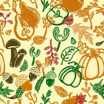 Seamless pattern with vegetables.. Illustrazione stock