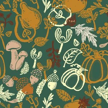 Seamless pattern with vegetables.. Stock Illustration