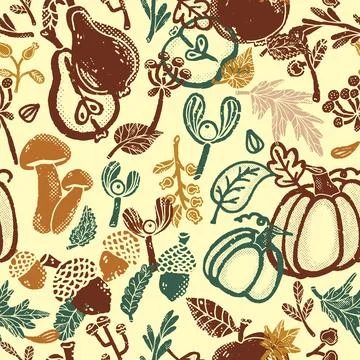 Seamless pattern with vegetables.. Stock Illustration
