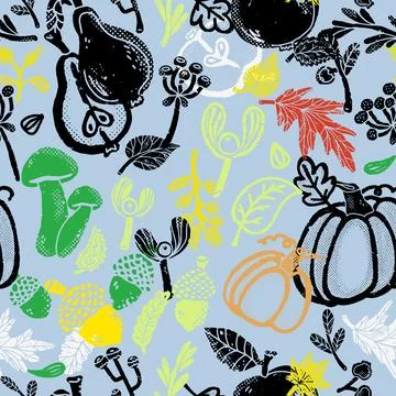 Seamless pattern with vegetables.. Stock Illustration