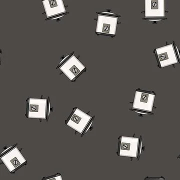 Seamless pattern vegetarian slow cooker cartoon vector Stock Illustration