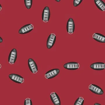 Seamless pattern vehicle car key cartoon vector Stock Illustration