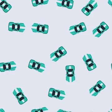 Seamless pattern vehicle car top view cartoon vector イラスト素材