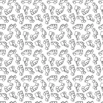 Seamless pattern of vehicle transportation in white background. can be 스톡 일러스트