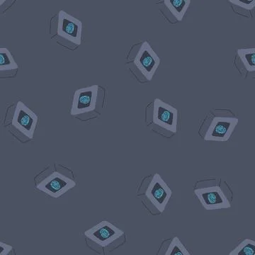 Seamless pattern vein biometric security device cartoon vector Stock Illustration