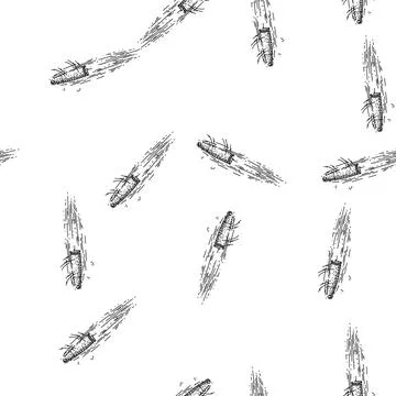 Seamless pattern velocity bullet flying sketch hand drawn Stock Illustration