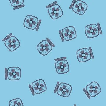 Seamless pattern ventilator desk fan cartoon vector Stock Illustration