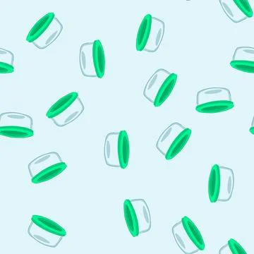 Seamless pattern versatile glass food storage container cartoon vector Stock Illustration