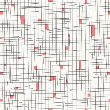 Seamless pattern of vertical and horizontal lines and red squares for texture Stock Illustration
