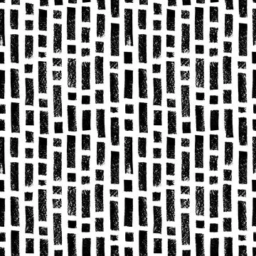 Seamless pattern with vertical black short lines Stock Illustration