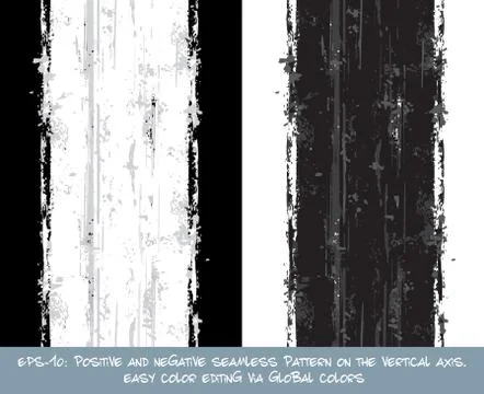 Seamless Pattern - Vertical Brush Stroke Positive and Negative Illustrazione stock