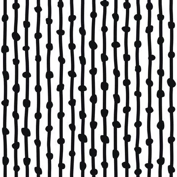 Seamless pattern with vertical lines and circles. Abstract geometric background Stock Illustration