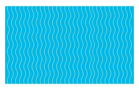 Seamless pattern of vertical wavy lines in white color on a bright cyan blue. Stock Illustration