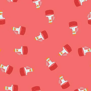 Seamless pattern vial potion bottle cartoon vector Stock Illustration