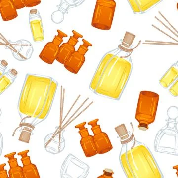 Seamless pattern vials Stock Illustration
