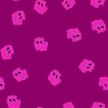 Seamless pattern vibes psychedelic smile cartoon vector Stock Illustration
